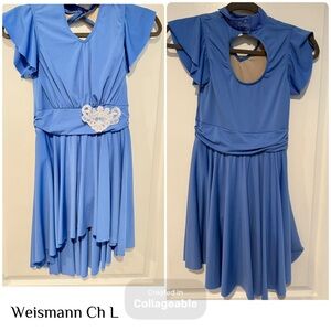 Weissman Blue High-Low Dance Costume